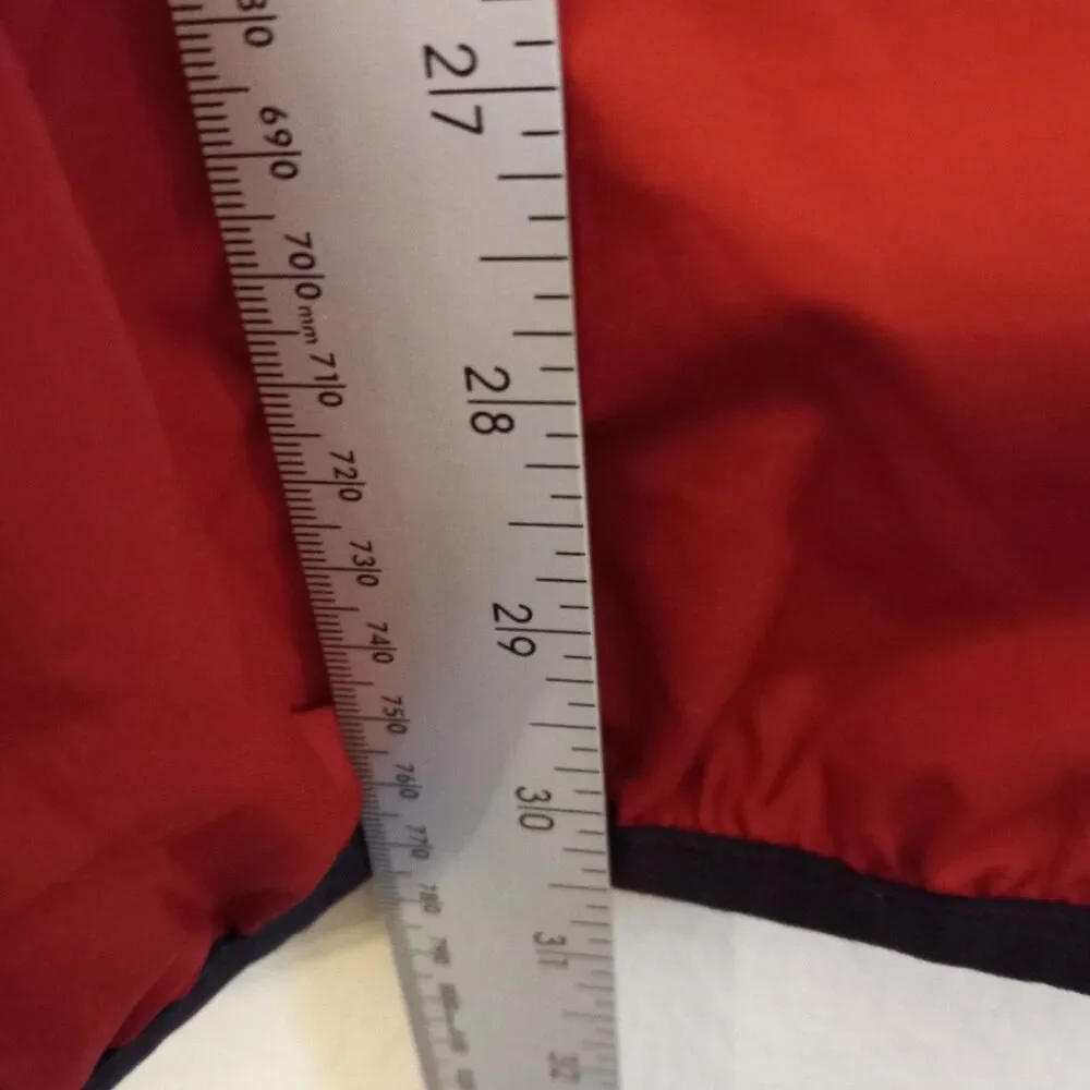 Mens Large IZOD Lightweight Jacket Windbreaker Polyester Red Hooded Pockets Vntg